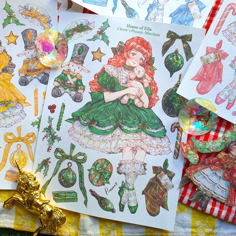 Clover's Present 女孩 INS 贴纸 - 贴纸 - 纸 