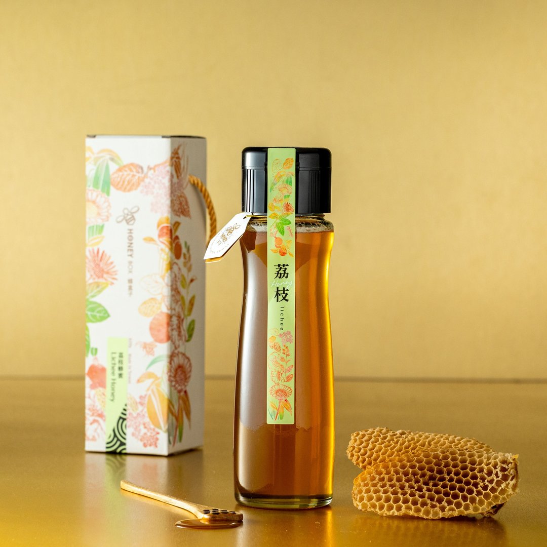 产销履历荔枝蜂蜜 曲线梅酒瓶 620g - 蜂蜜/黑糖 - 玻璃 橘色