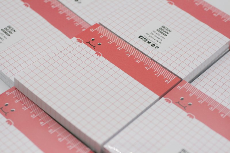 Ruler Memopad Red Glutton Monster (non-sticky notepads, 100 sheets per pa - 便条纸/标签贴 - 纸 红色