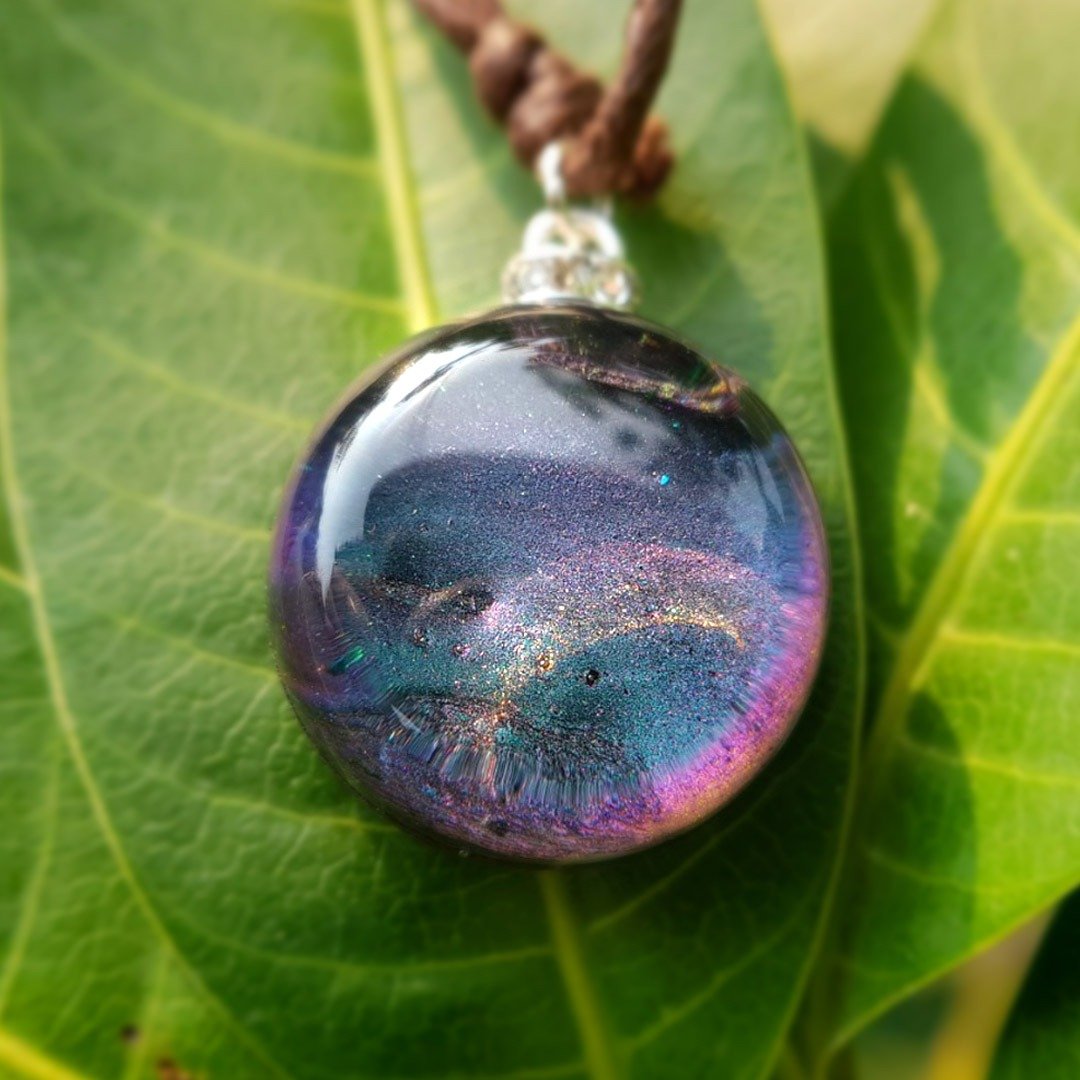 合意树脂木|  Pook Pendant necklace - 项链 - 木头 蓝色
