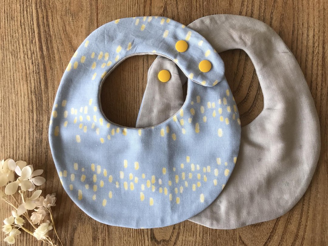 tout rond / reversible tie (mist-blue) - 围嘴/口水巾 - 棉 蓝色