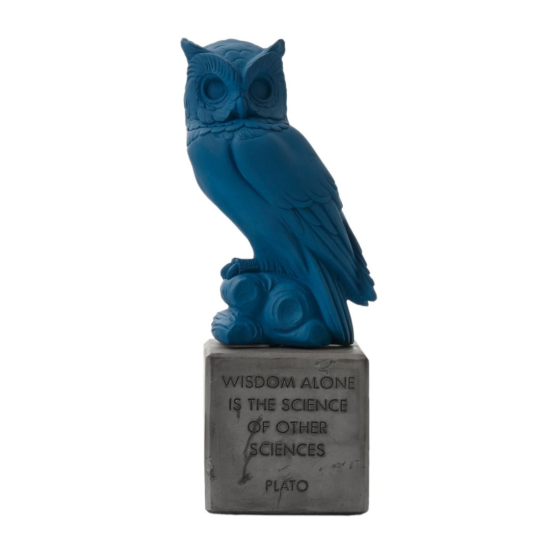 古希腊 猫头鹰摆饰 Sophia Owl (深蓝) - 手工陶制雕像 - 摆饰 - 陶 蓝色