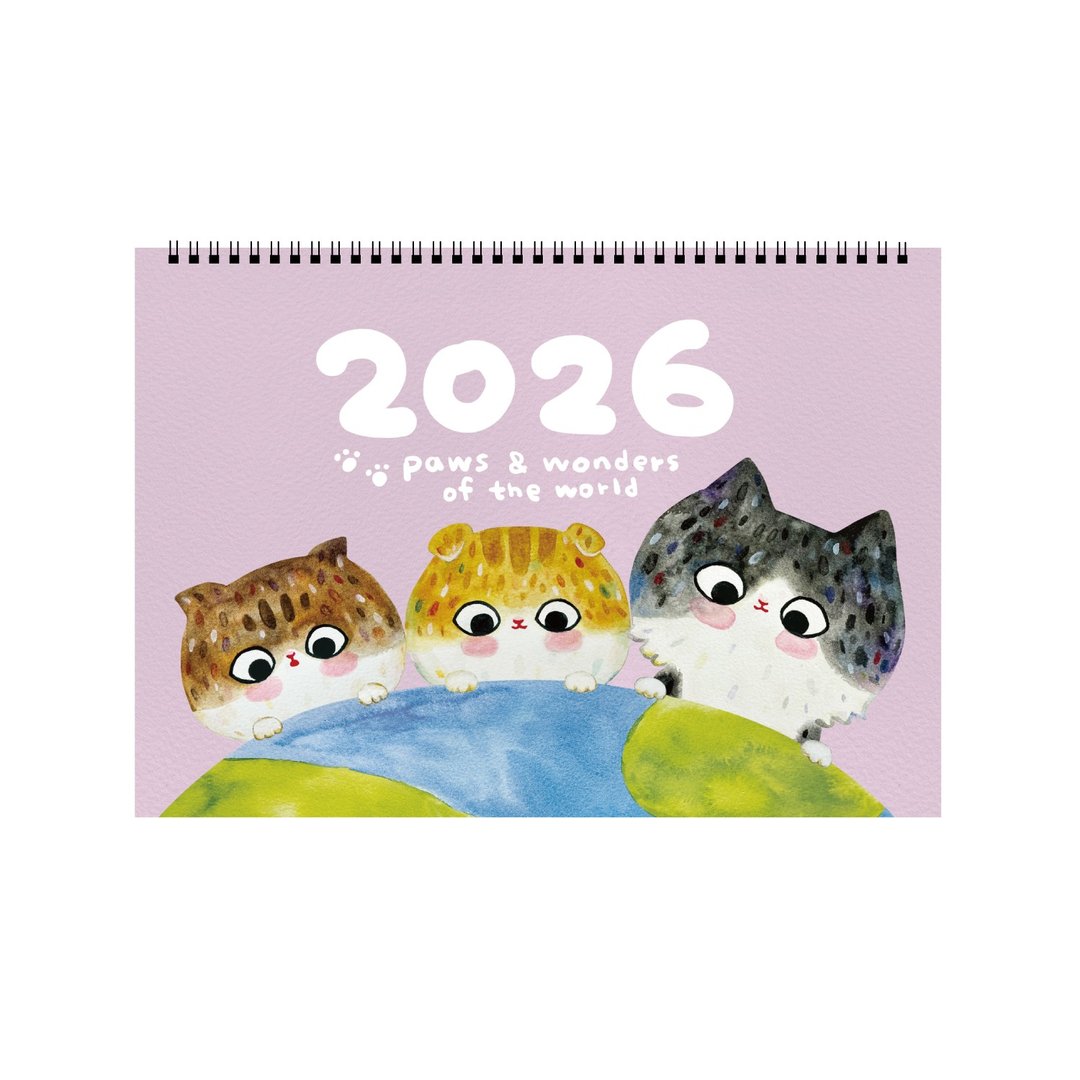 2026猫猫环游世界挂历 - 年历/台历 - 纸 紫色