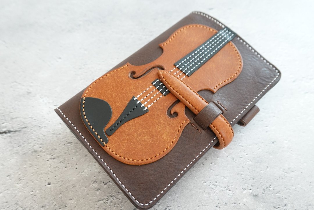 乐系列  原创设计手缝皮革手帐套 - 笔记本/手帐 - 真皮 咖啡色
