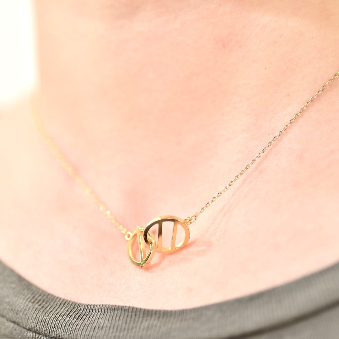 Nakameguro Necklace / Circle Gold - 项链 - 银 金色