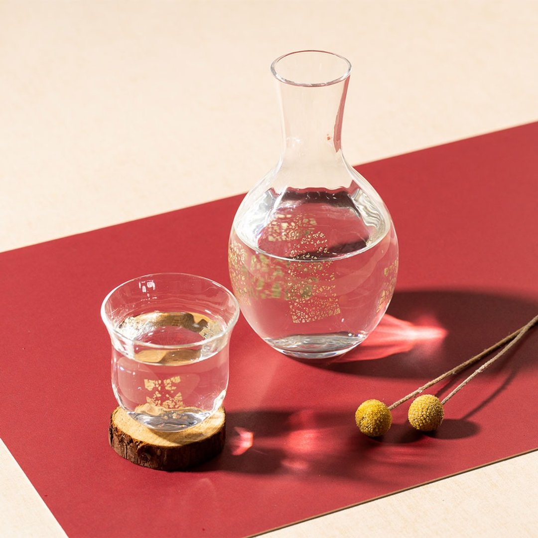 日本津轻 德利金箔清酒杯壶 / 透明 - 酒杯/酒器 - 玻璃 透明