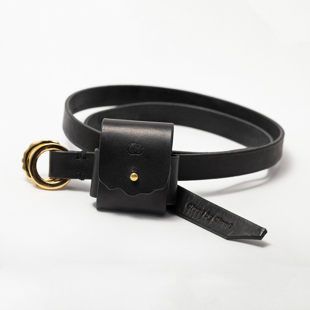 皮带 CC leather belt 手工 牛皮 - 皮带/腰带 - 真皮 黑色