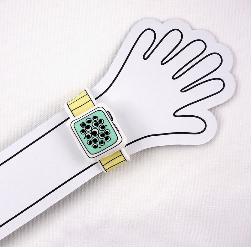 Rabbit Mint Baby 我的第一只布手表 My first Baby Watch (BBW-A004) - 围嘴/口水巾 - 棉．麻 黄色