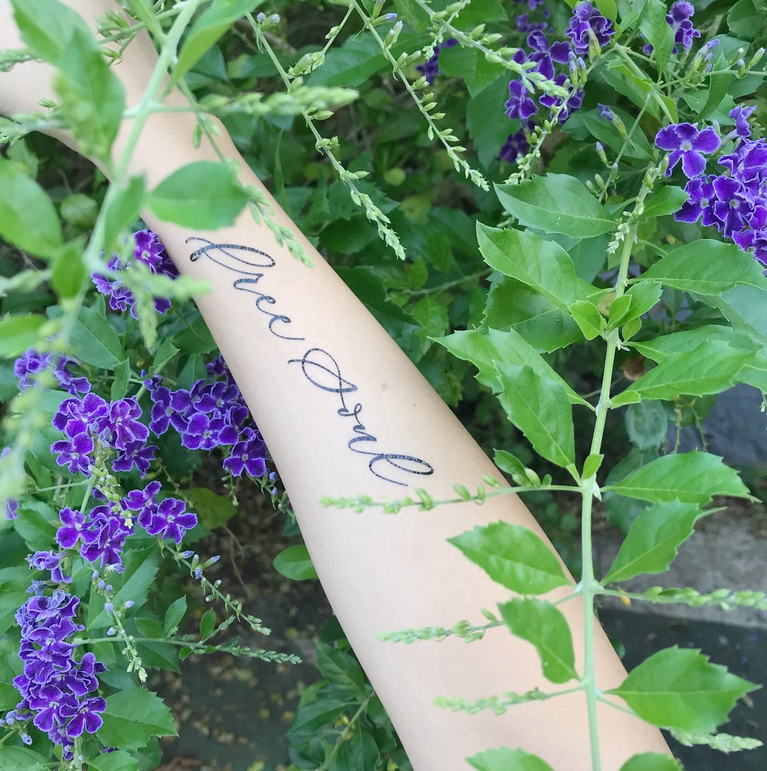 cottontail cottontatt free soul 手写英文 西洋书法 纹身贴纸 - 纹身贴 - 其他材质 黑色