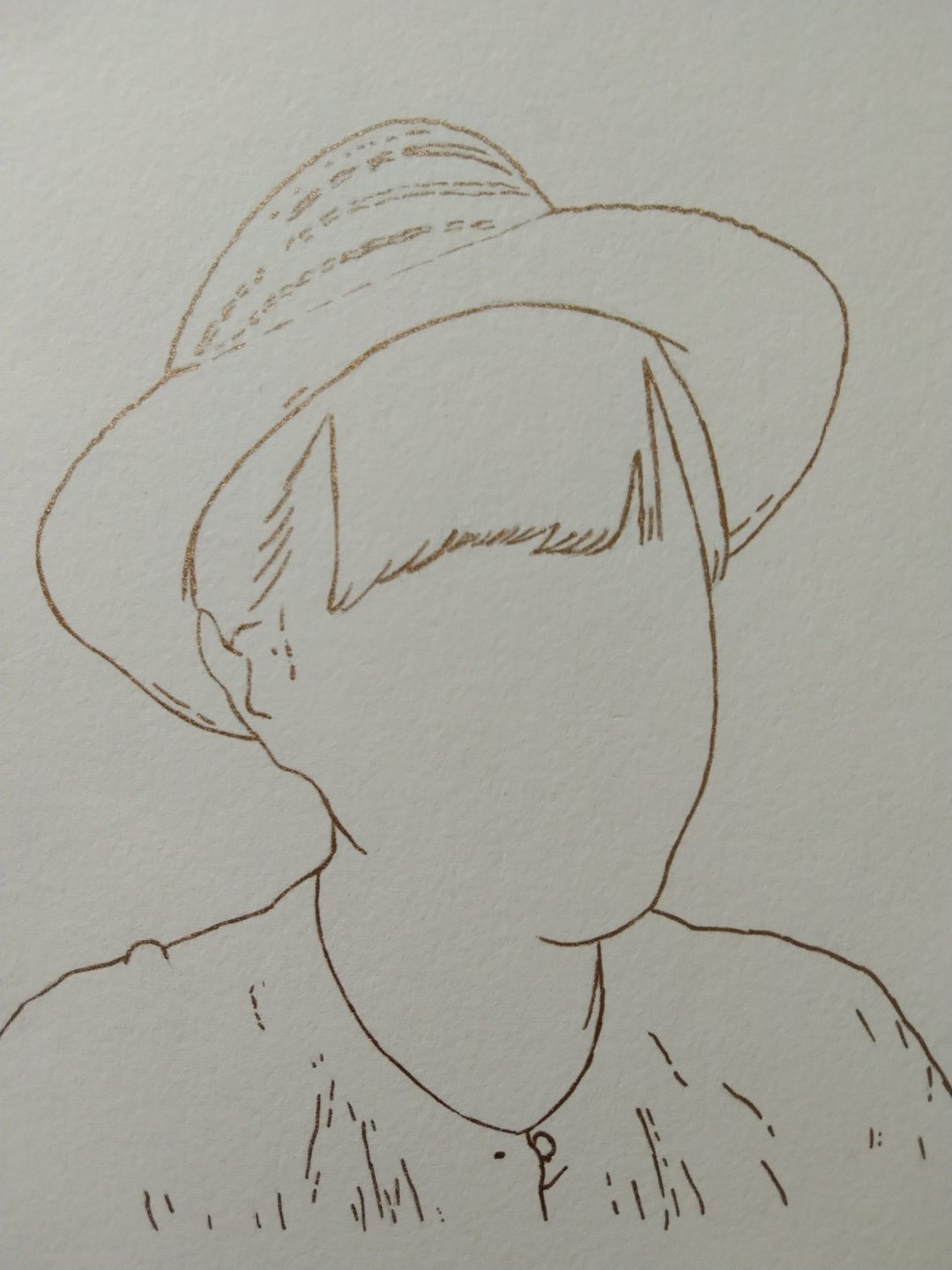 线条画 / 人像画 / 手绘 / 半身人像 - 订制画像 - 纸 