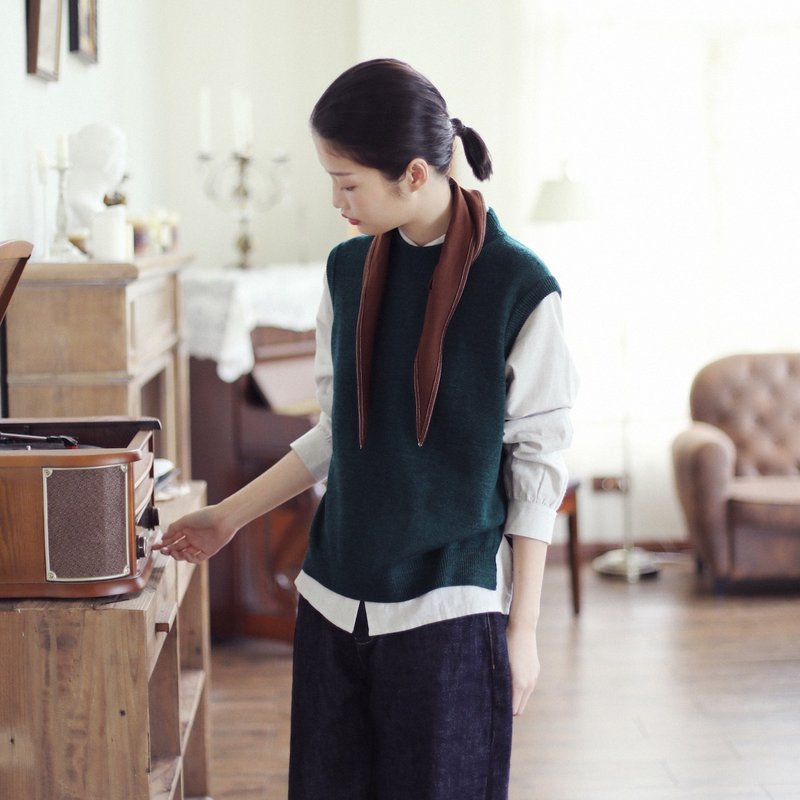 KOOW   松林 德国Blella Yard精纺羊毛针织背心 百搭圆领马甲 - 女装背心 - 羊毛 