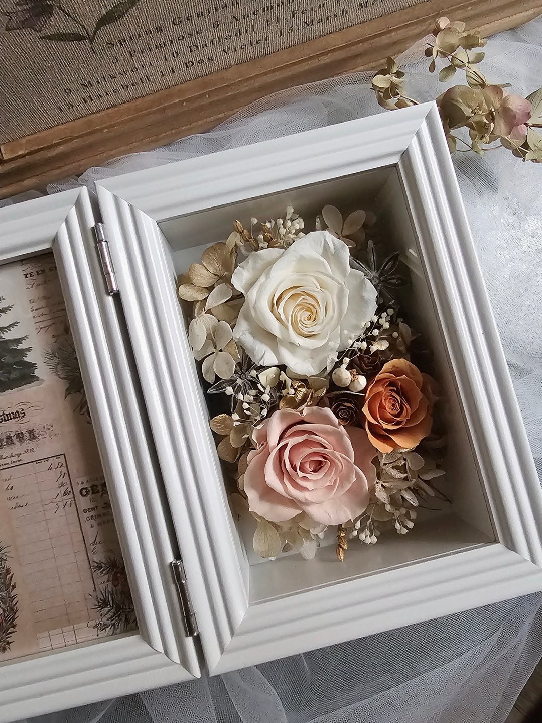 永生花相框 母亲节 谢师花礼 毕业 结婚 生日 退休 升迁 荣升 - 画框/相框 - 植物．花 