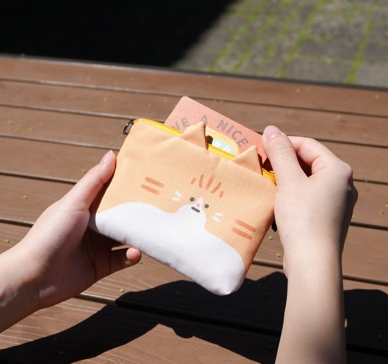 Furry Zoo 造型零钱包 轻量防水布 橘猫 - 皮夹/钱包 - 聚酯纤维 橘色