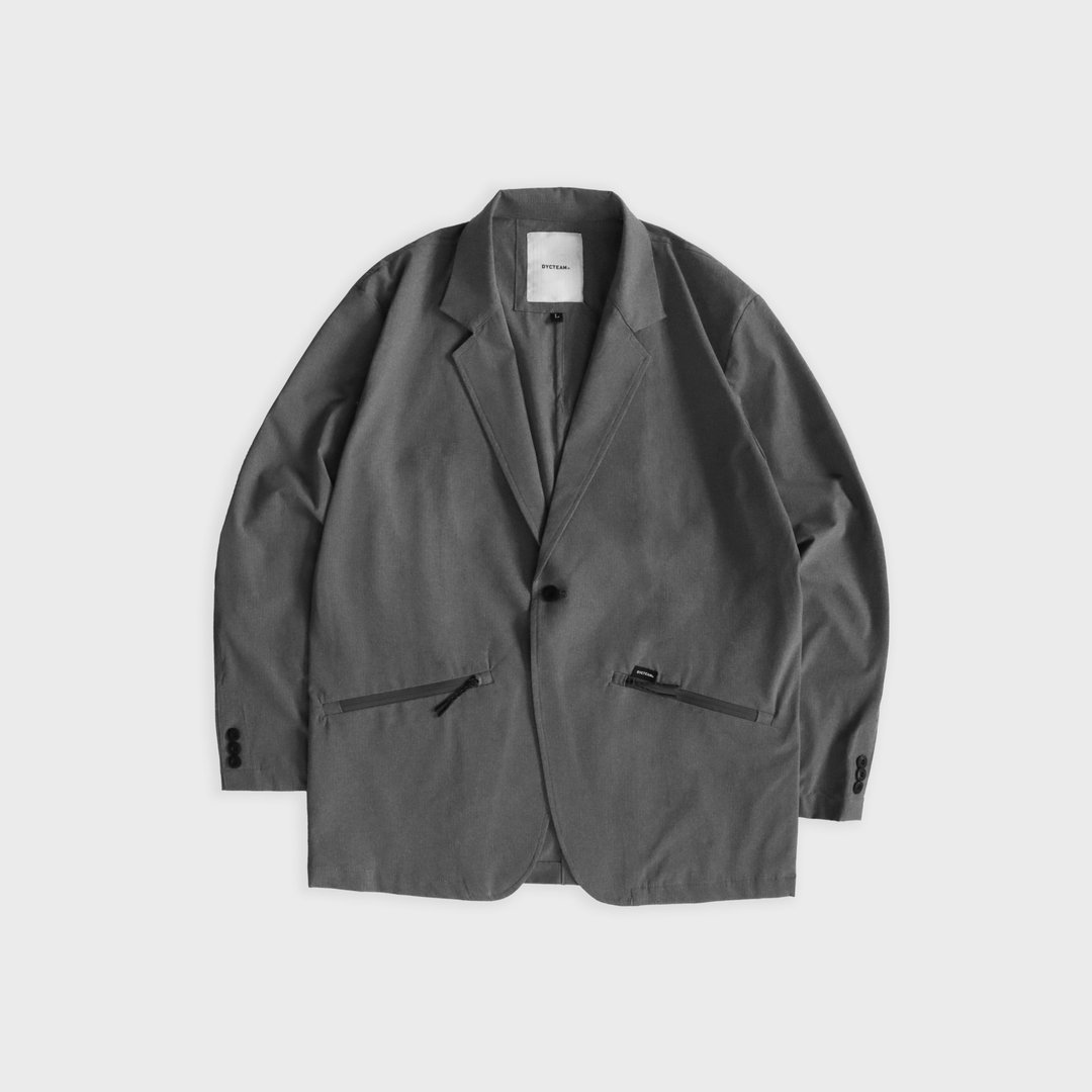 DYCTEAM - see-through Pocket Blazer (gray) - 男装西装外套 - 其他材质 灰色