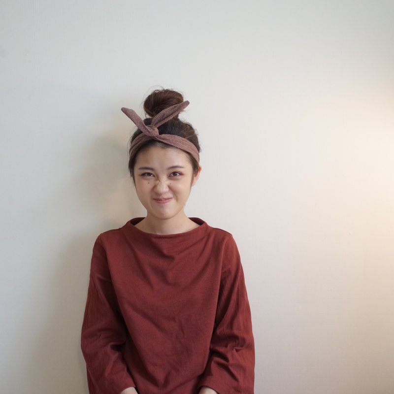 雀茶 铝线软管/手工发带 - 发饰 - 棉．麻 粉红色