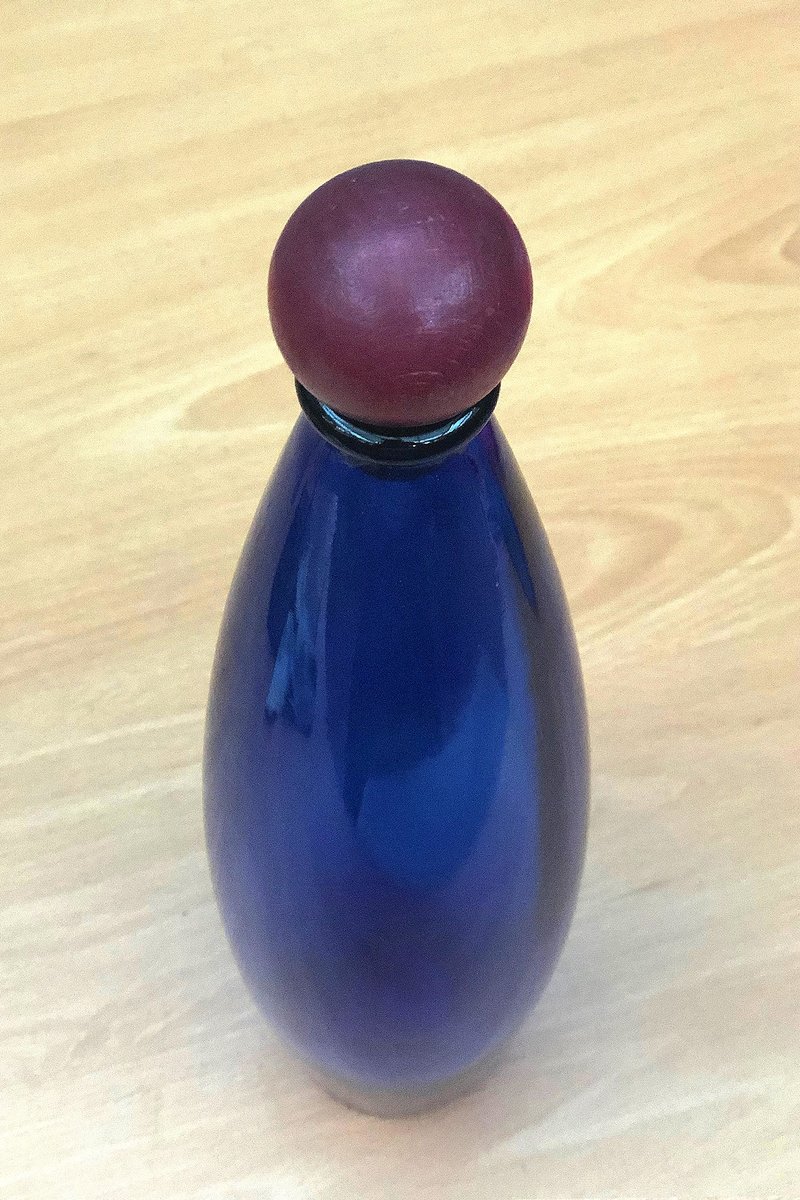 小丑鼻子蓝色玻璃瓶 - 花瓶/陶器 - 玻璃 蓝色