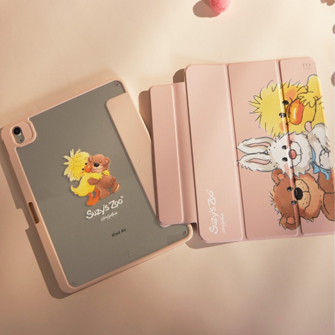 Suzy's Zoo Witzy 与伙伴们强悍磁吸 iPad 三折/Y 折保护壳 - 平板/电脑保护壳 - 塑料 多色