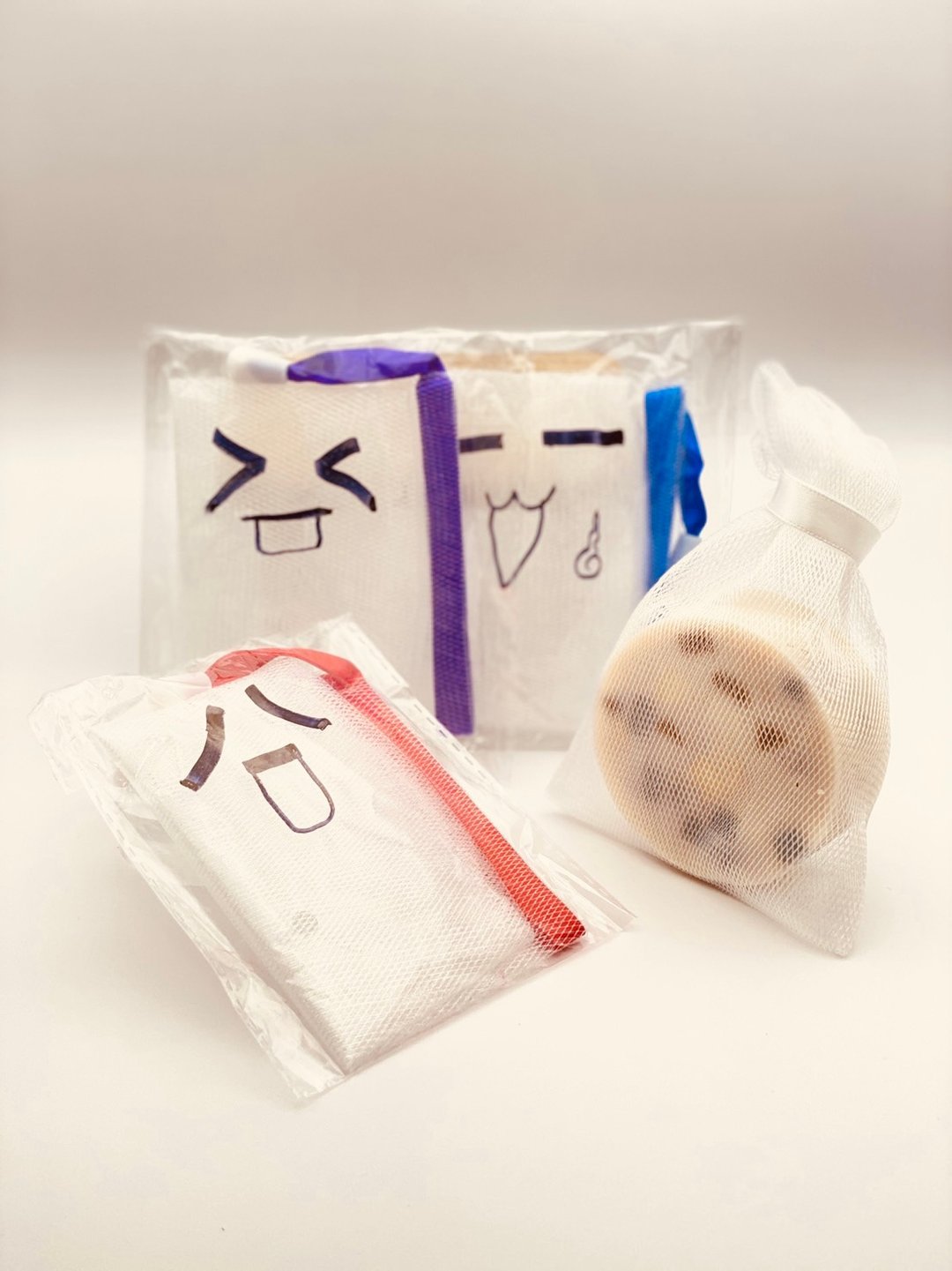 鸿琴生活-【逸佳】3入顽皮3兄弟起泡网 袋 - 卫浴用品 - 聚酯纤维 