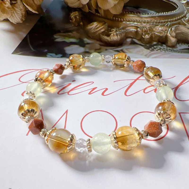 黄水晶 | 葡萄石 | 金砂石 | 强化企图心 - 手链/手环 - 水晶 