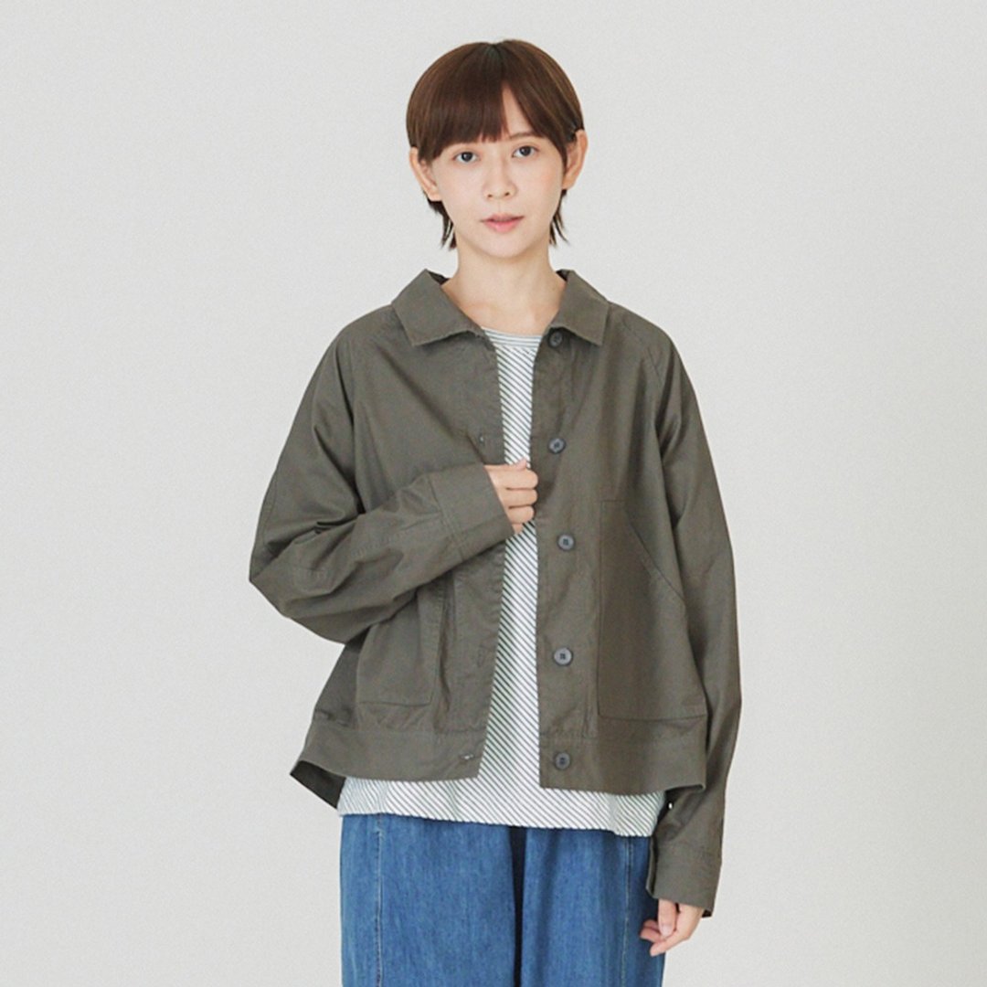 【Simply Yours】绒面斜领短版外套 灰F - 女装衬衫 - 棉 灰色