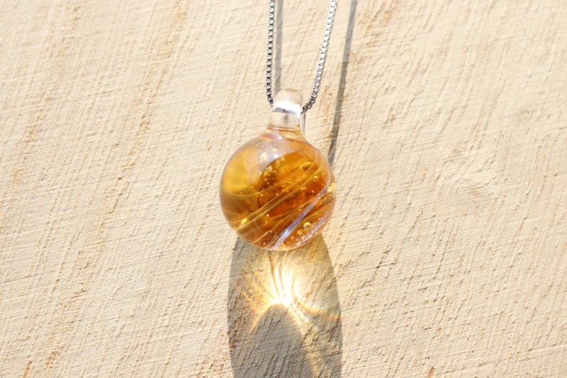 量子纠缠琥珀色 骨灰琉璃订制 玻璃项链 骨灰 生命纪念 - 项链 - 玻璃 多色