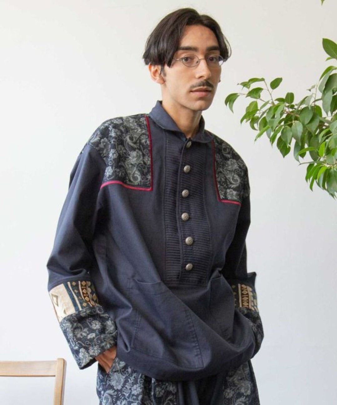 【热门预购】民族风拼接设计感长袖上衣 (3色) CAA-5319 - 男装衬衫 - 棉 
