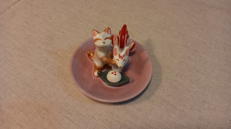 九尾狐聚缘碟_系心上人 - 摆饰 - 陶 粉红色