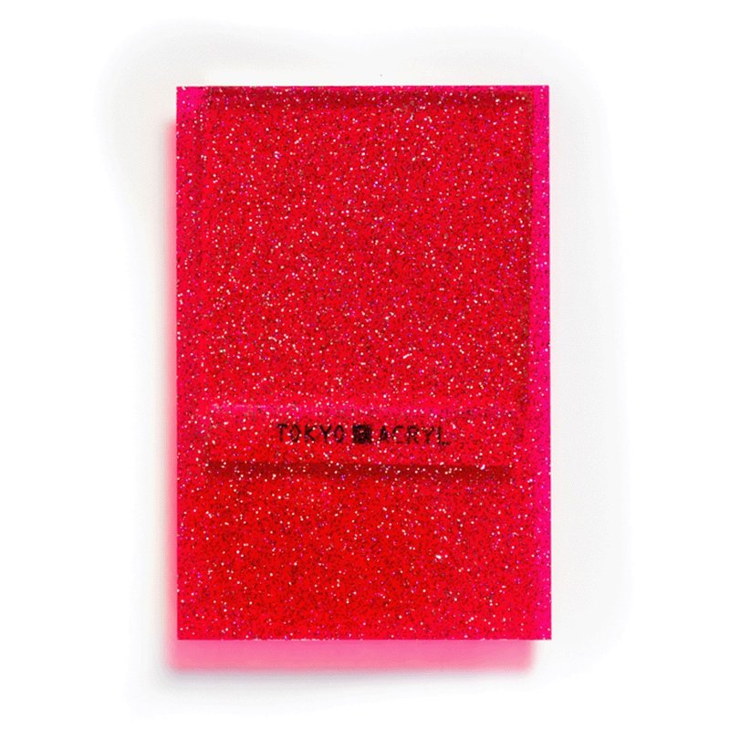 Acrylic board / Art / Red transparent / Glitter / 2mm / Postcard size - 零件/散装材料/工具 - 压克力 红色