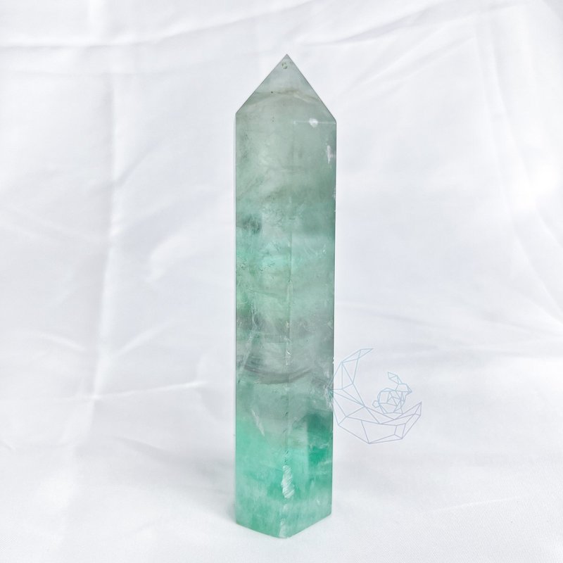 红84 萤石柱 高透 环形千层 彩虹光 - 摆饰 - 水晶 多色