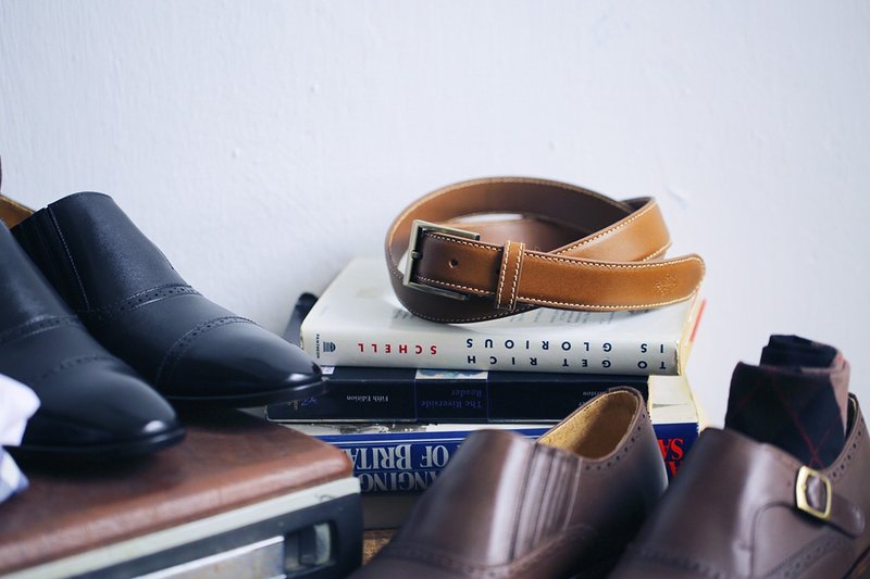 【父亲节礼物】植鞣雕花绅士皮带 深咖啡│男友礼物│礼物推荐 - 皮带/腰带 - 真皮 咖啡色