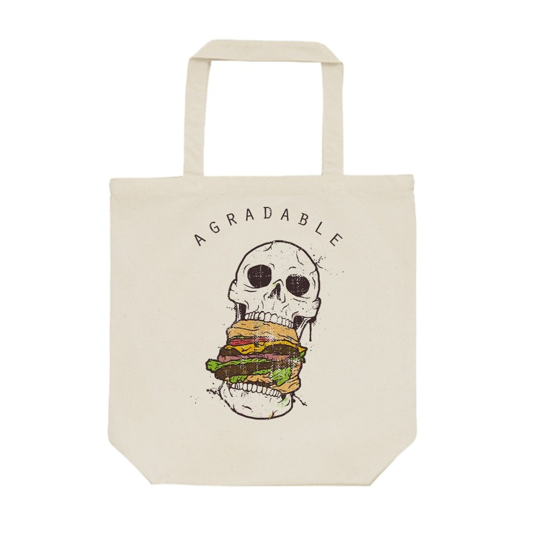 tote bag / Crazy Burger - 手提包/手提袋 - 棉 卡其色
