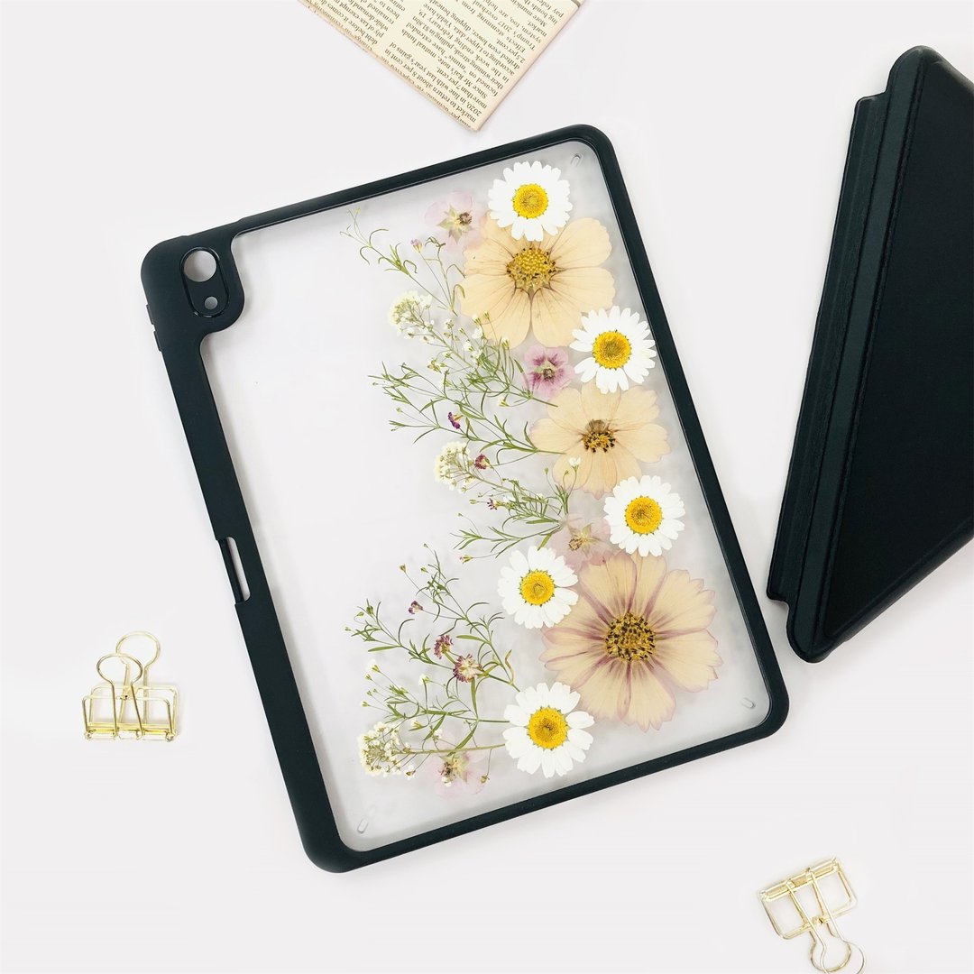 紫白花绿枝手作押花iPad壳 iPad Air 11寸13寸iPad Pro11寸13寸 - 平板/电脑保护壳 - 植物．花 