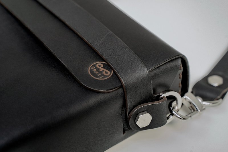 PlayBloc 折折立方包  _大 曜黑色 - 侧背包/斜挎包 - 真皮 