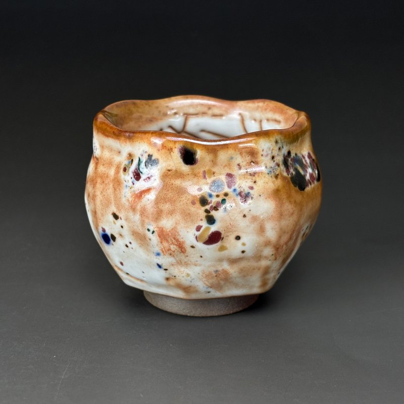 王文玉 柴烧志野玫瑰杯 柴烧长石杯 110ml - 茶具/茶杯 - 陶 金色