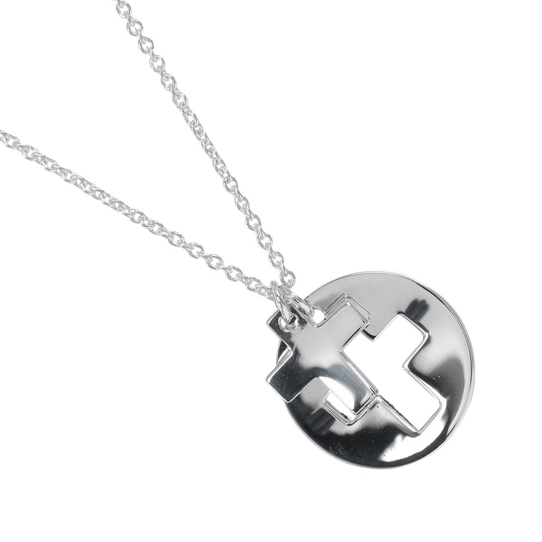 【日本直送】蒂芙尼 TIFFANY&Co. 镂空十字 项链 银 925 约 3.18g женский 【二手】 - 项链 - 银 银色