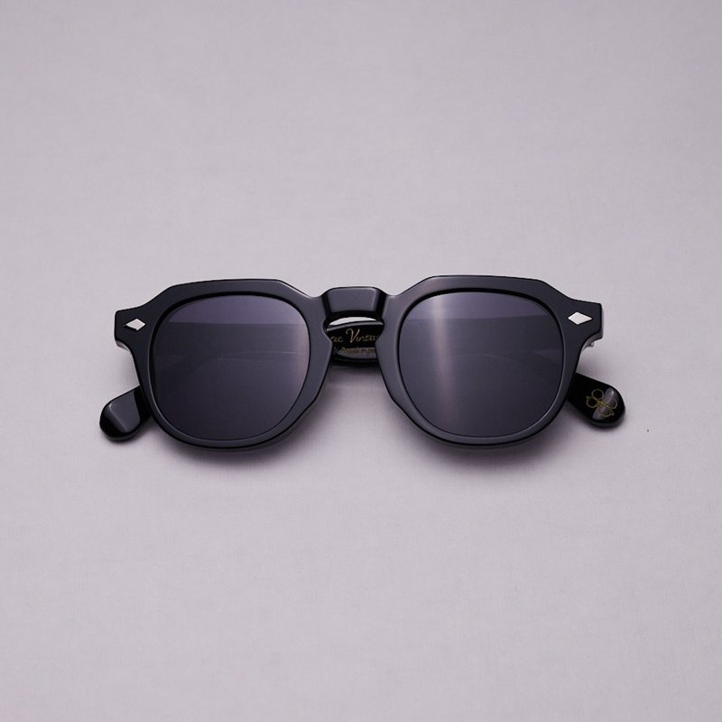 Vatic Soto Black 8mm 黑色片 法式皇冠厚切墨镜 Crown Panto - 墨镜 - 其他材质 黑色