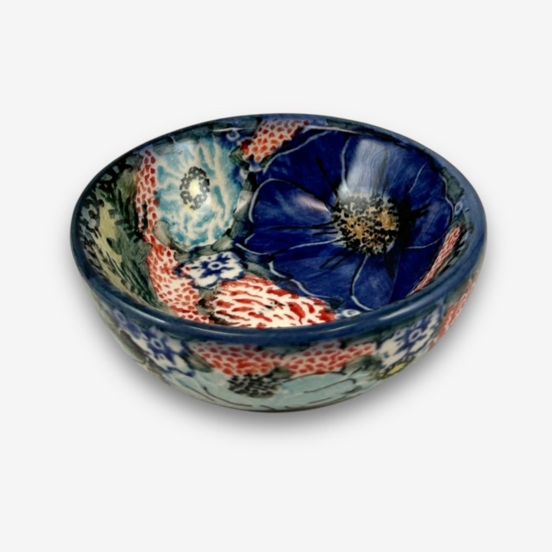 波兰手绘手工陶-酱料碗 7cm 野花之歌系列 - 碗 - 陶 蓝色