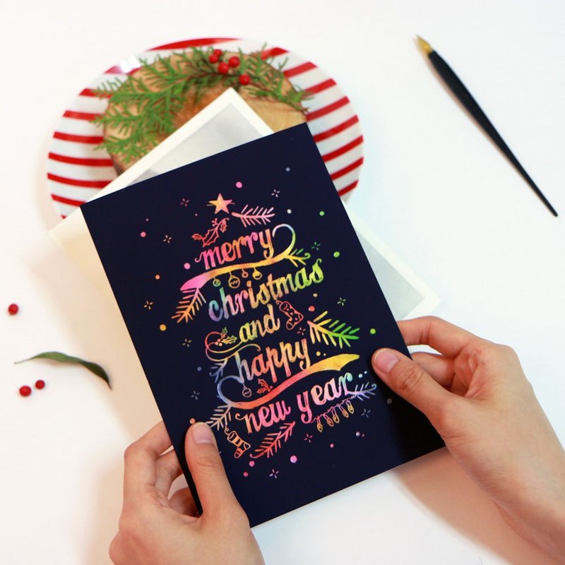 圣诞节-LAGO 圣诞卡片手刮画-圣诞快乐,LGO40884 - 卡片/明信片 - 纸 多色