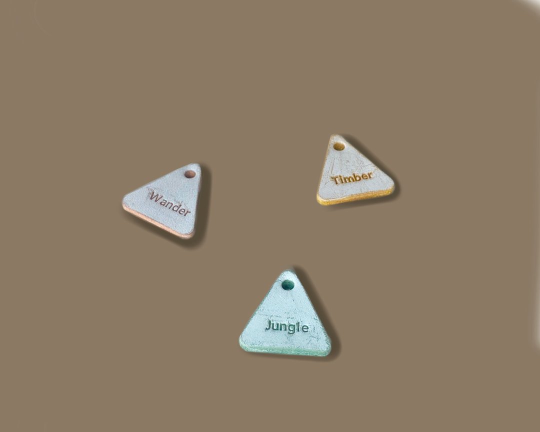 宠物刻字身份牌猫咪猫防丢牌真皮宠物定制三角牌 Leather Pet Tag - 项圈/牵绳 - 人造皮革 多色