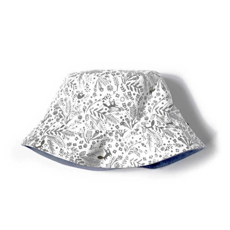 小狐狸的花草小世界双面渔夫帽 - 帽子 - 棉．麻 白色