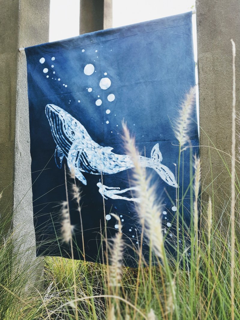 手工 蓝染 共生 厚帆布 门帘 挂帘 可定制 - 门帘/门牌 - 棉．麻 蓝色