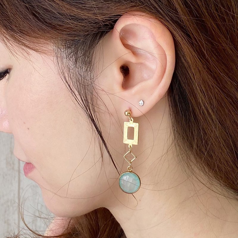 滚动云彩--玉随之美垂坠耳环系列 - 耳环/耳夹 - 宝石 多色