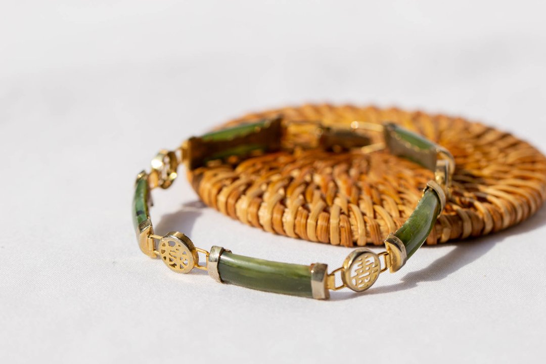 【美国带回 西洋古董饰品】1940年代美国饰品 中国风竹子设计手链 - 手链/手环 - 其他金属 
