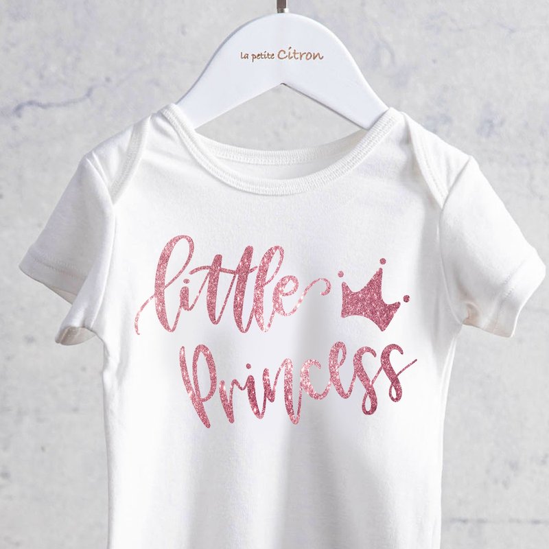 little princess小公主 玫瑰粉烫金包屁衣  女宝专属新生儿周岁礼 - 包屁衣/连体衣 - 棉．麻 白色