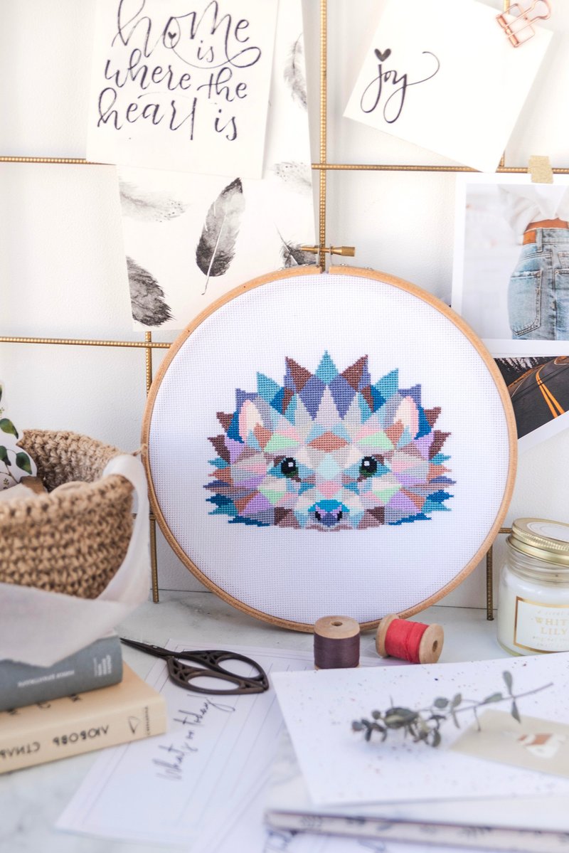 Hedgehog Cross Stitch PDF Pattern 十字繡 - 编织/刺绣/羊毛毡/裁缝 - 其他材质 