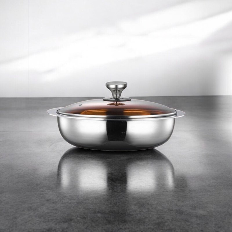 GELLIS鹊利仕31cm Nordic系列304含盖节能一体成型超厚铸寿喜烧锅 - 锅具/烤盘 - 其他金属 银色