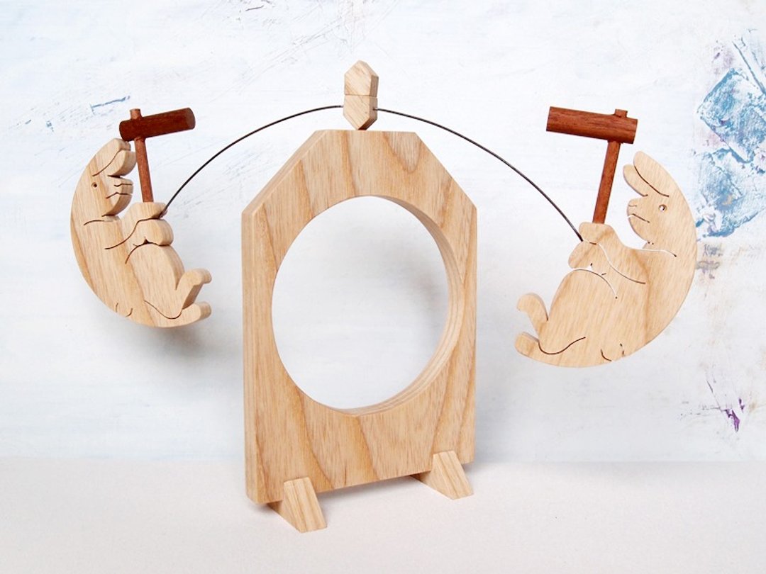 Two Rabbits-Zodiac / Single Plate Pendulum - 摆饰 - 木头 