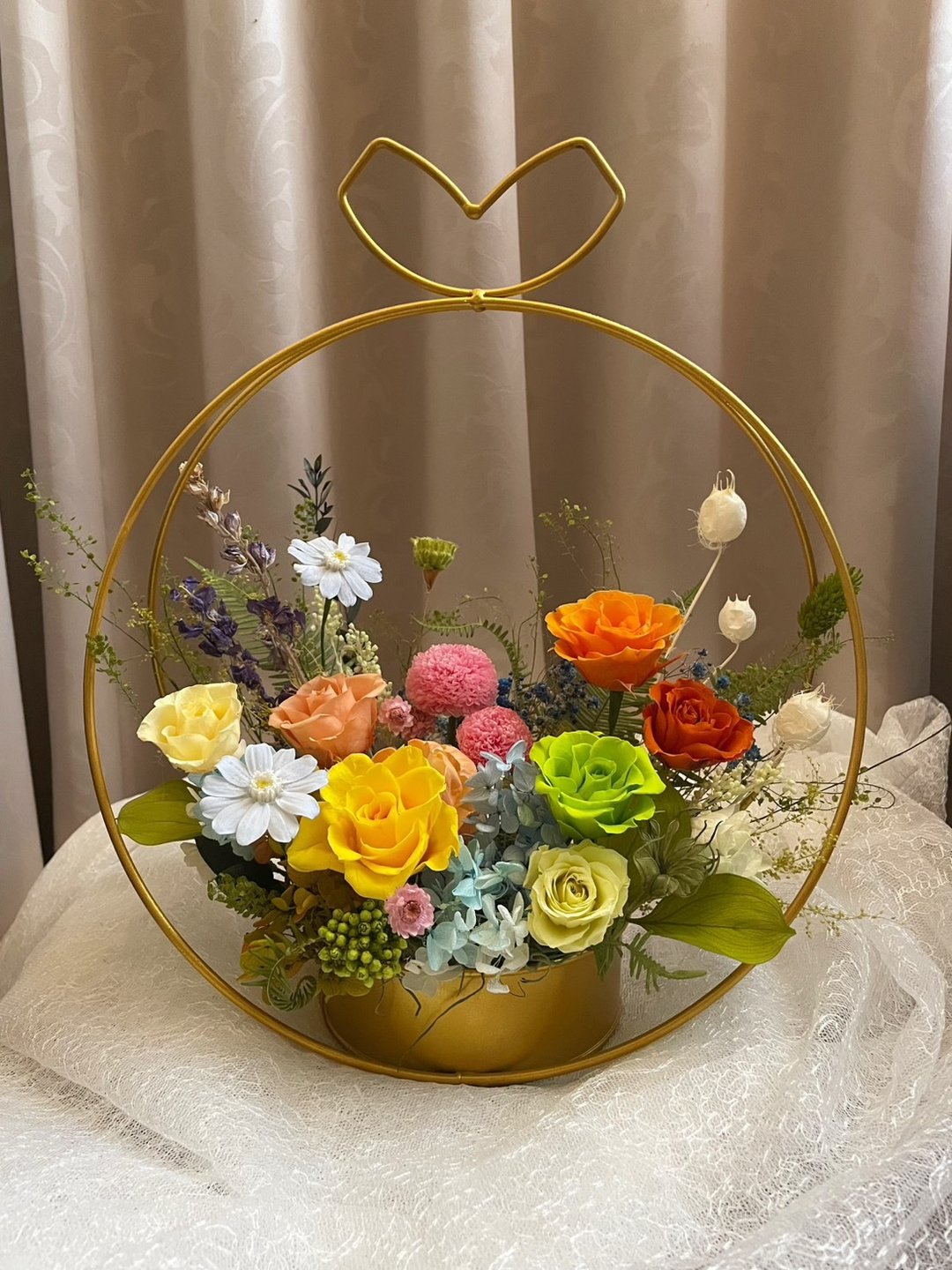 【花诉花艺】多巴胺色系永生桌花/开幕花礼/升迁花礼/祝贺花礼 - 干燥花/捧花 - 植物．花 多色