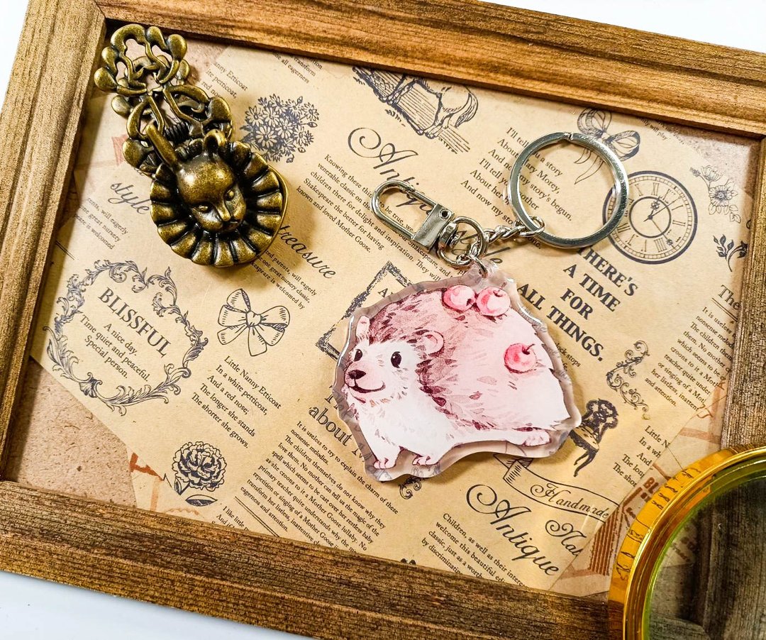 KR519可愛吊飾cute pendant_hedgehog.C/ 晶透吊飾_鑰匙圈 - 钥匙链/钥匙包 - 塑料 多色