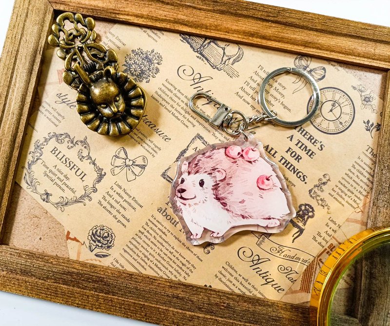KR519可愛吊飾cute pendant_hedgehog.C/ 晶透吊飾_鑰匙圈 - 钥匙链/钥匙包 - 塑料 多色